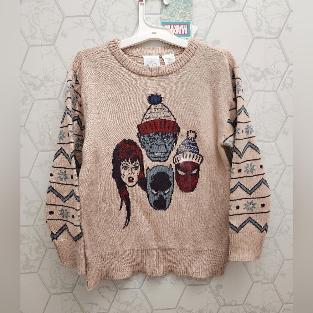 Nwt Disney Store 100 years anniversary Boy's Marvel Christmas Sweater